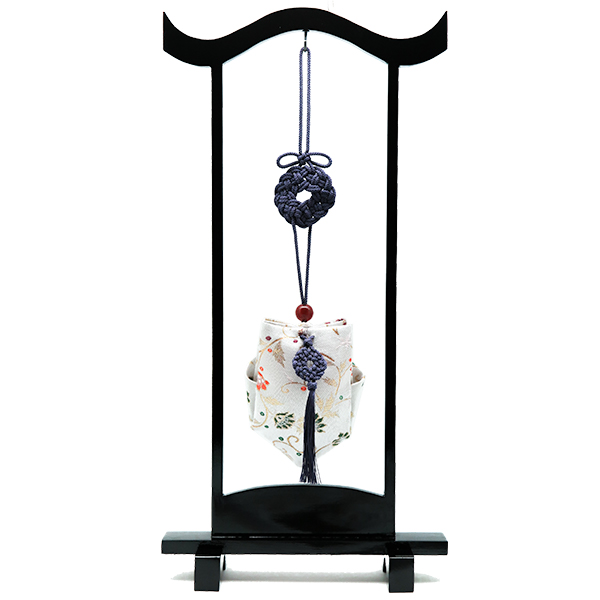 訶梨勒（上品）飾り吊り台セット：紫紐/唐草