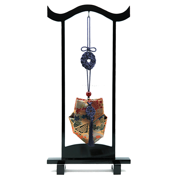 訶梨勒（上品）飾り吊り台セット：紫紐/錦