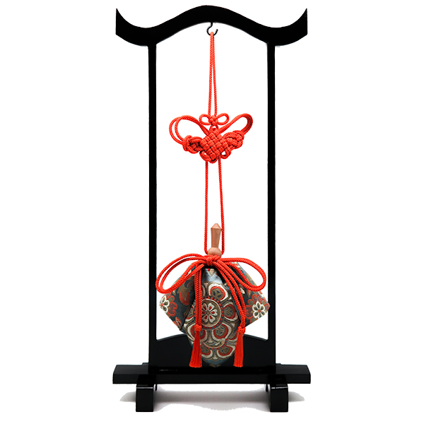 訶梨勒（極品）飾り吊り台セット：朱紐/大牡丹