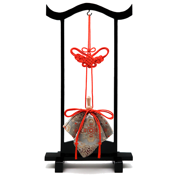 訶梨勒（極品）飾り吊り台セット：朱紐/花紋