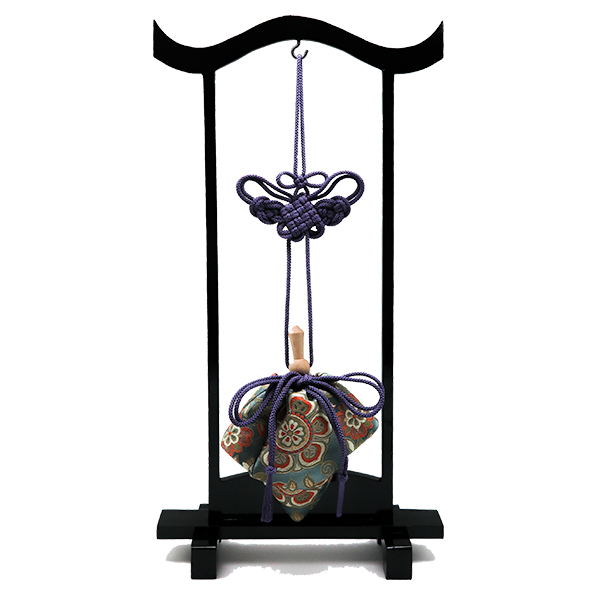 訶梨勒（極品）飾り吊り台セット：紫紐/大牡丹