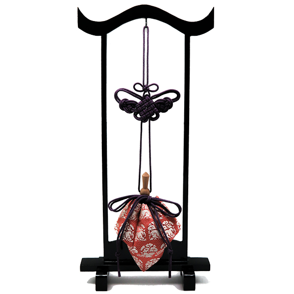 訶梨勒（極品）飾り吊り台セット：紫紐/花門に兎
